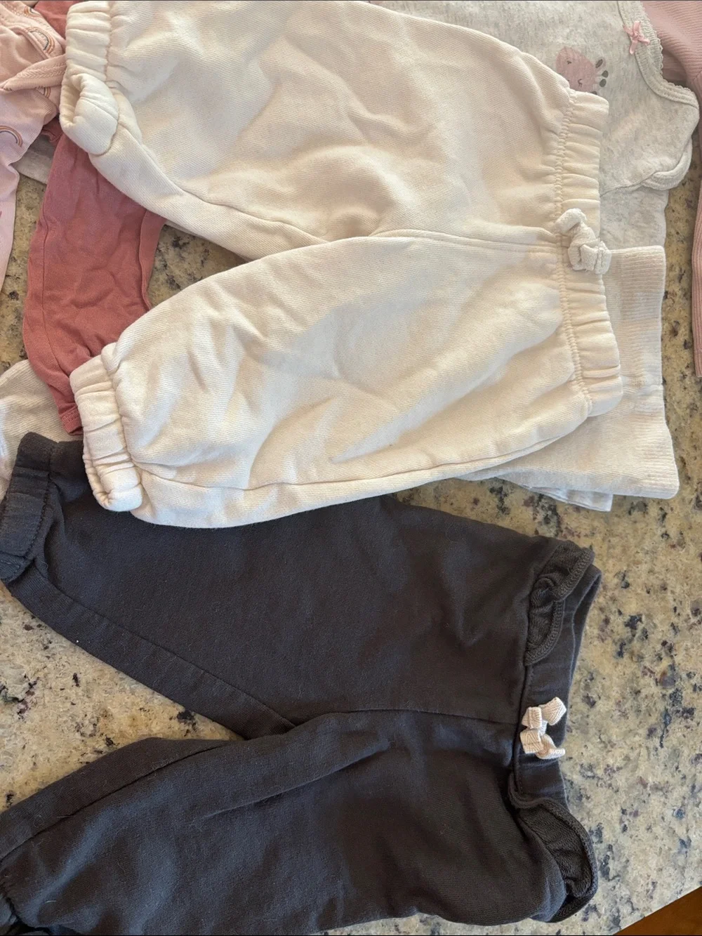 Carter's Girls' Long-Sleeve Tops & Pants lot - Pink, Mauve & Cream 6 months Fall